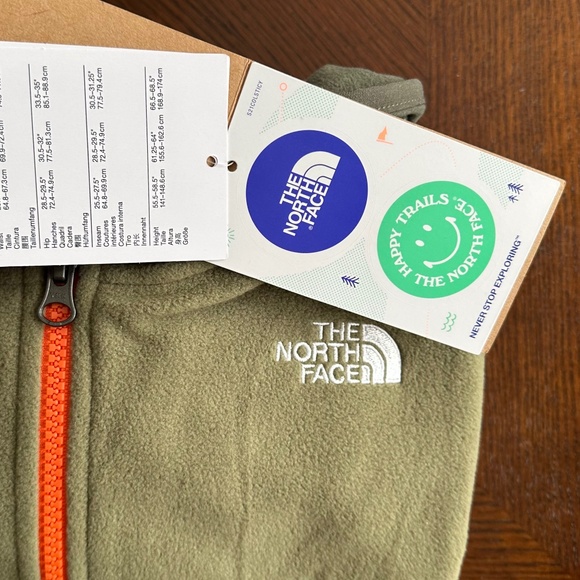 The North Face® boys fleece hoodie zip-thru jacket, L 14/16 olive w/gray NWT - Picture 8 of 9